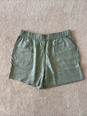Blank NYC Olive Green Linen Blend Women's Shorts Size L NWT